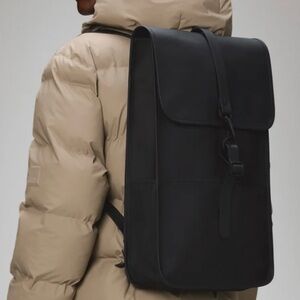 NEW Rains Black Backpack Unisex